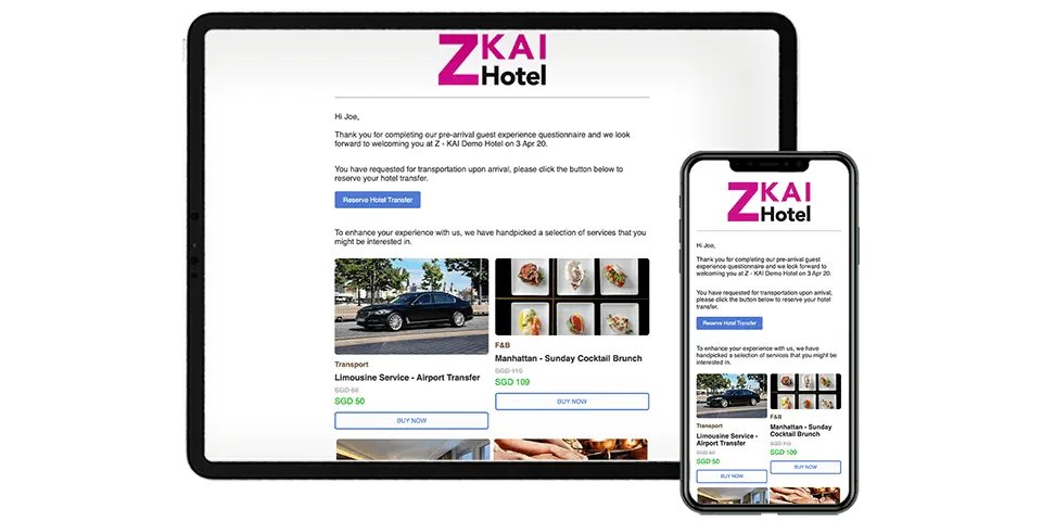 Solution - Automate guest engagement with personalised email marketing to drive engagement and increase upsell ancillary revenue
